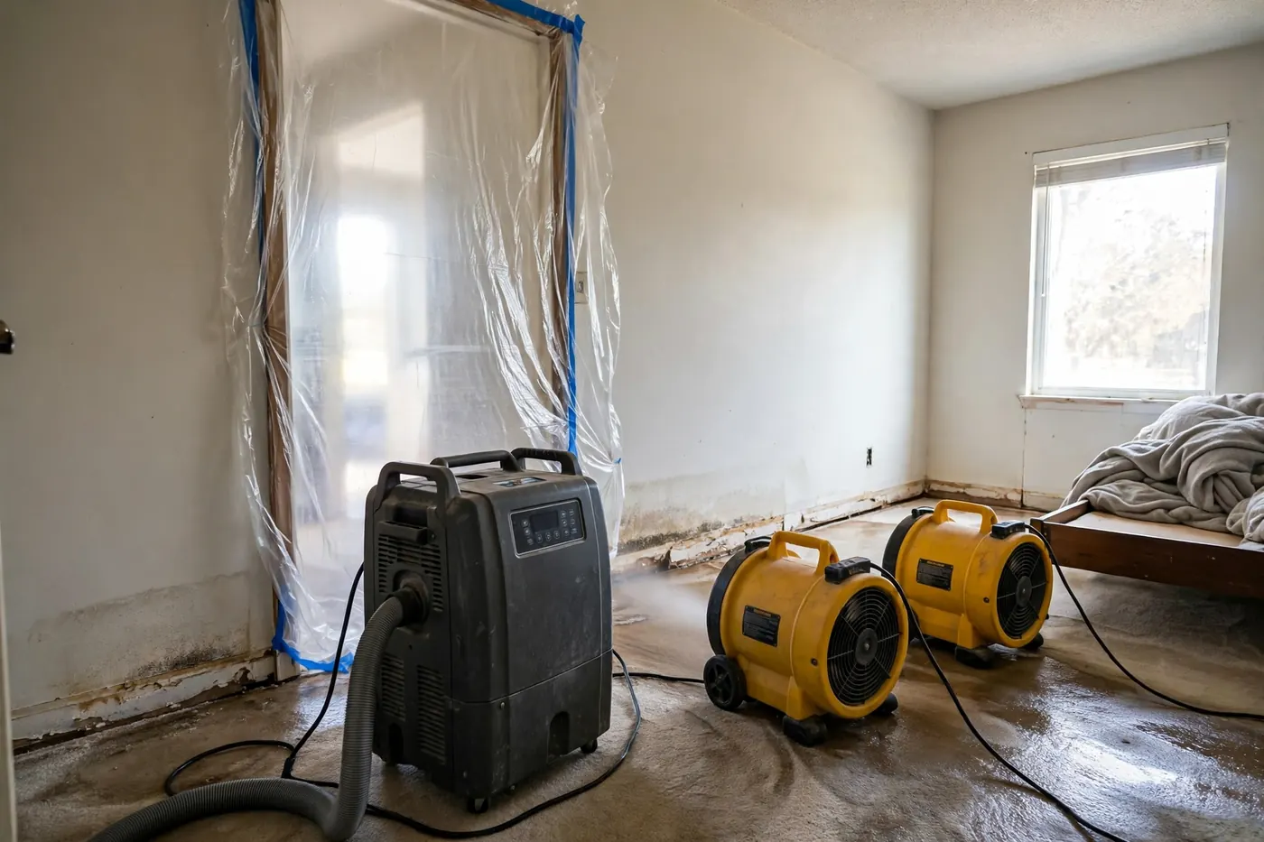 Commercial drying equipment used by Greenville Restoration Pros